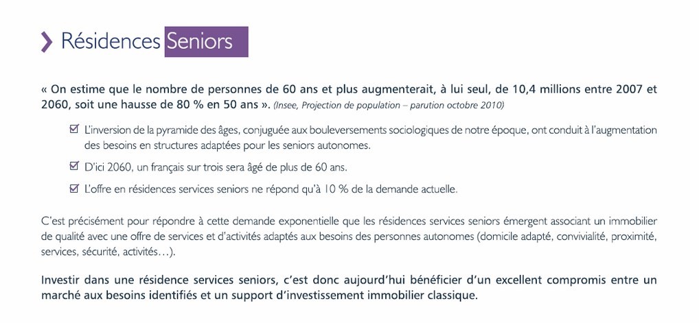 Marché résidences séniors